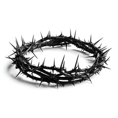 Fototapeta premium Dark Spiked Wreath, Symbol of Sacrifice, Crown of Thorns Silhouette