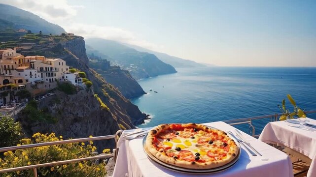 Pizza on the Amalfi Coast.