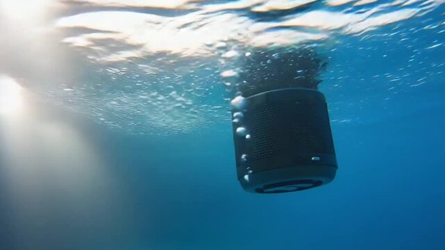 Speaker in a swimming pool.