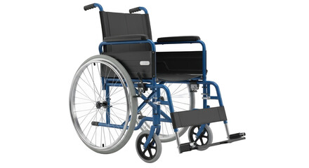 Blue wheelchair isolated on transparent background