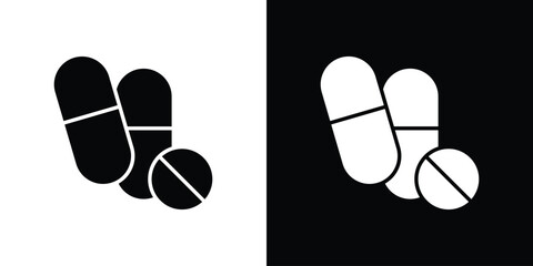 Pills icon symbol for Apps and Branding.