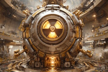 Futuristic Nuclear Fusion Reactor Interior