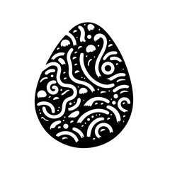 Abstract Black and White Easter Egg Design 1.