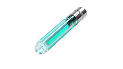 Isolated vape cartridge thc oil cbd clear vaporizer pen e cigarette device on transparent background