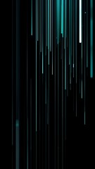 Obraz premium Photo of abstract digital art with glowing teal and blue vertical lines on black
