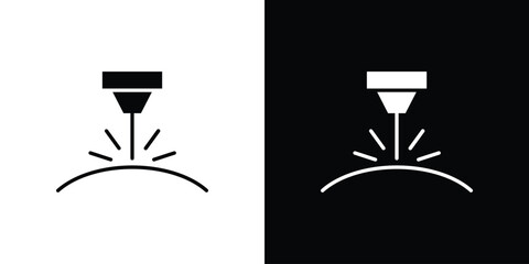 Laser machine icon symbol for Apps and Branding.