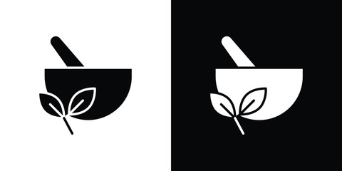 Herbal medicine icon symbol for Apps and Branding.