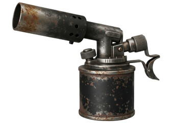Old rusty blowtorch isolated on a white background
