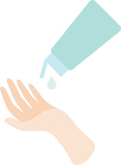 Hand Sanitizer Bottle with Hand Vector for Hygiene and Safety