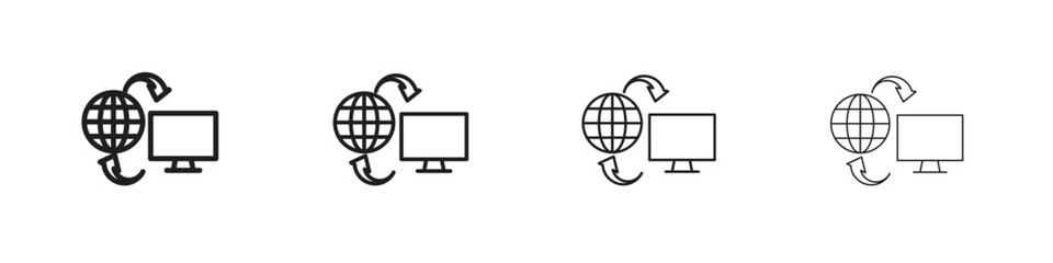 Remote Access icon set, Illustration, Black