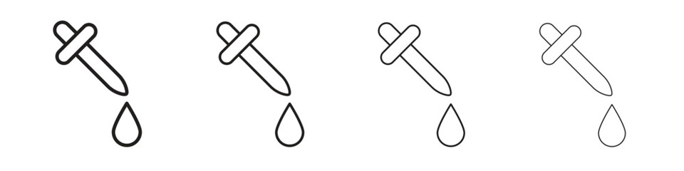 Pipette icon set, Illustration, Black