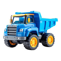 blue toy truck isolated on a white background