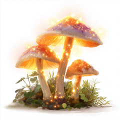 mushrooms on a white background