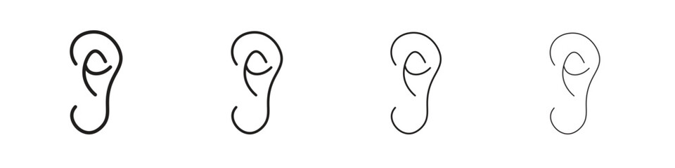 Otitis icon set, Illustration, Black