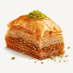 baklava on white background