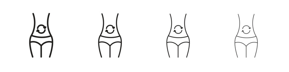 Metabolism icon set, Illustration, Black