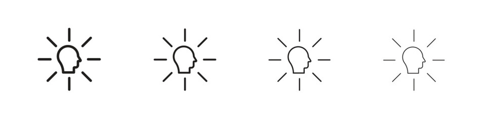 Intention icon set, Illustration, Black