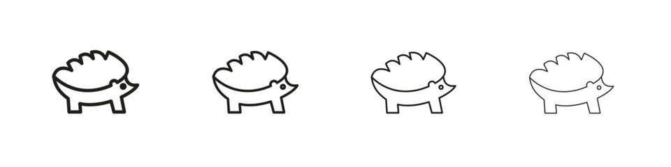 Hedgehog icon set, Illustration, Black