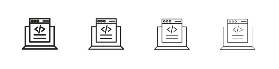 Front end icon set, Illustration, Black