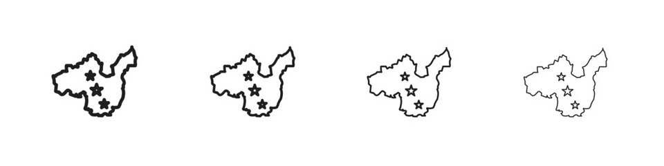 China map icon set, Illustration, Black