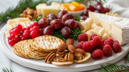 A Beautifully Arranged Fruit and Nut Platter Perfect for Elegant Entertaining and Delightful Gatherings