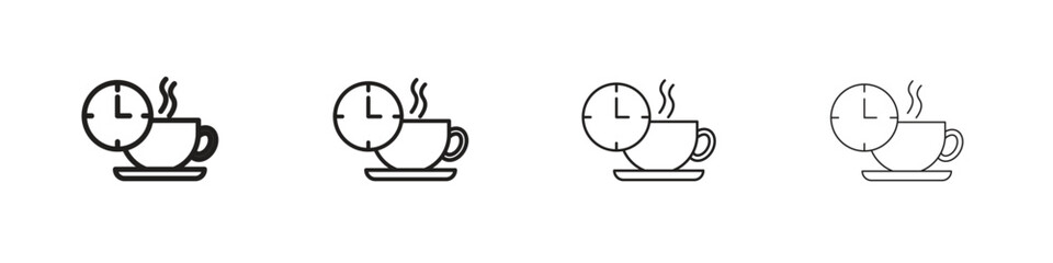 Break icon set, Illustration, Black