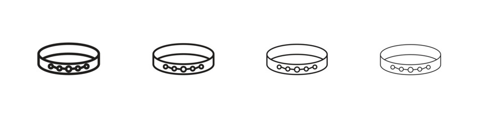 Bracelet icon set, Illustration, Black