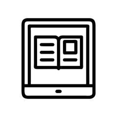 Tablet displaying book covers in a minimalist design