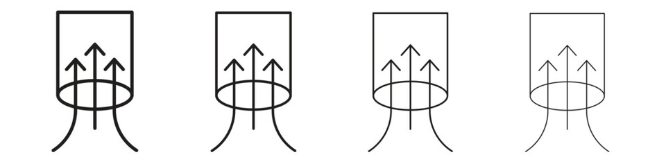 Air suction icon set, Illustration, Black