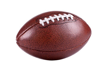 Photograph of a football on a white background isolated on a transparent background in PNG format.