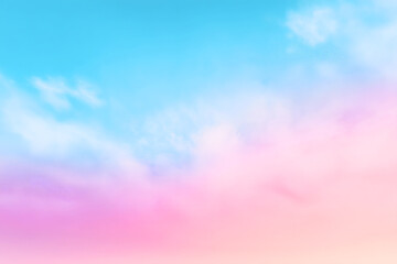 Obraz premium Dreamy Watercolor Clouds in Pastel Pink, Blue, and Orange