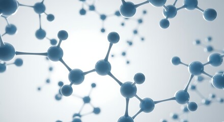 Scientific background with abstract molecular atom models. Biotechnology research concept.