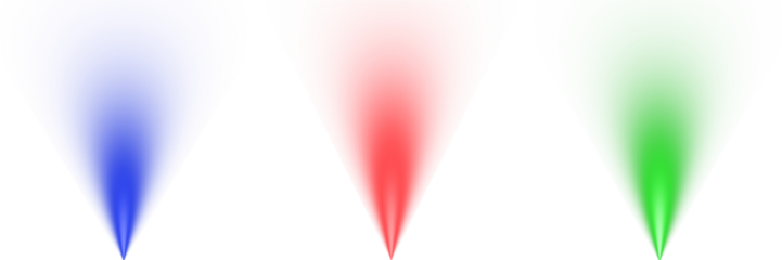 Glowing Colorful Spot Light Effect Set isolated on a Black background
