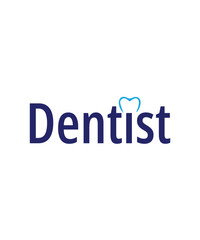 Dentist logo with abstract tooth icon, minimalist Dent Logo with line art style concept design vector.