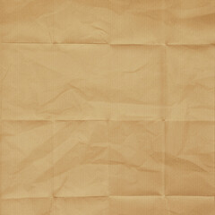 Brown kraft paper texture with visible fold lines and subtle creases, ideal for packaging design, scrapbooking, rustic stationery, posters, and natural vintage-style backgrounds.