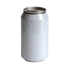 Blank white soda can isolated on transparent background