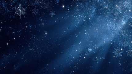 A mesmerizing winter scene with twinkling stars and delicate snowflakes, ideal for the holidays.