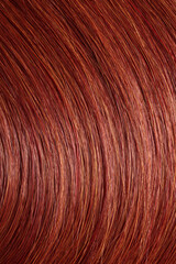 red hair, long glossy straight hair, macro hair texture