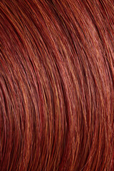 red hair, long glossy straight hair, macro hair texture