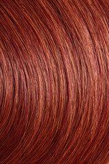 red hair, long glossy straight hair, macro hair texture