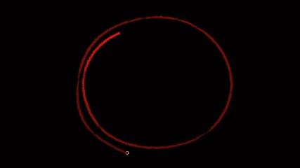 4k video of hand drawn red circle animation. Animated hand drawn red circle. Red circle design element isolated on transparent background - Powered by Adobe