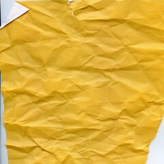 Bright yellow crumpled paper with torn edges and visible wrinkles, perfect for bold design projects, scrapbooking, posters, packaging, and creative textured backgrounds.