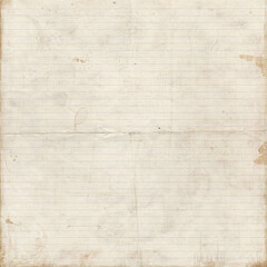 Vintage lined paper texture with aged stains, worn edges, and subtle fold marks&mdash;ideal for journaling, scrapbooking, school-themed designs, posters, and antique-style backgrounds.