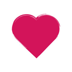 Pink Love Icon. Pink Paint Brush Stroke Heart Icon. Love Symbol Png.
