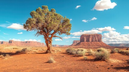 Lone tree, Monument Valley, desert landscape, travel photography