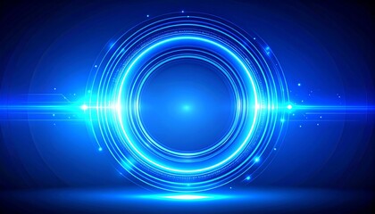 Abstract glowing blue circle background