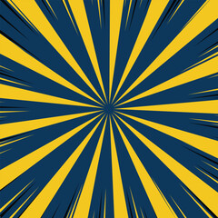 Dynamic Abstract Radial Burst Pattern in Blue and Yellow Colors.  New, Trendy, Unique, 2025
