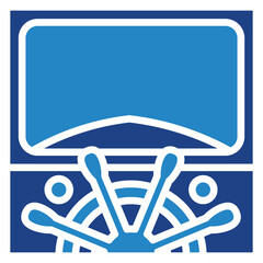 Wheelhouse dual tone blue color icon, mini illustration for ocean, marine, sea and nautical UI, UX kit, app and web development, digital or print © arga muria