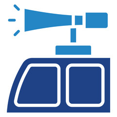 Fog Horn dual tone blue color icon, mini illustration for ocean, marine, sea and nautical UI, UX kit, app and web development, digital or print