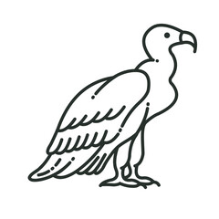 simpel vulture vector illustrator.drawing. line art. outline.cartoon. 